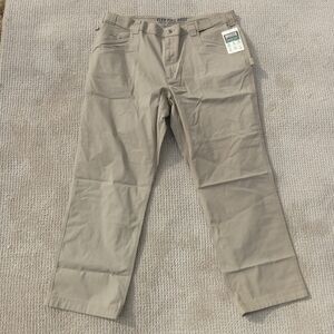 Duluth Trading Co Flex Fire Hose Pants Mens 44x32 Tan Standard Fit Workwear NWT